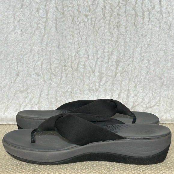 Clarks Cloudsteppers Womens Black Arla Glison SlipOn Thong Platform Sandals SZ 7 - Picture 7 of 11